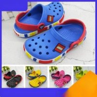 Crocs 구멍 신발 어린이 레고 만화 소년과 소녀 비치-레고 로즈