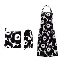 마리메꼬 앞치마 Marimekko Kitchen Textile Set Apron Mittens x 2 3-Piece Rsymatto Bl 071708-190