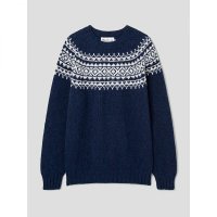 HARLEY OF SCOTLAND Single Colour Yoke Crew Neck Sweater -