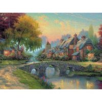 Ceaco - Thomas Kinkade 조약돌 다리 글리터 750피스 직소 퍼즐