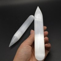 1pc 천연 크리스탈 영적 돌 Selenite 석영 충전 지팡이