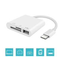 MACBOOK PRO 노트북용 3포트 USB 유형 C-카드 리더기 어댑터 SD 카드 리더기