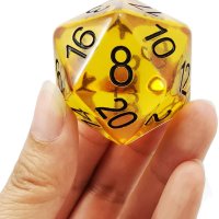 BESCON JUMBO GLOWING D20 38MM BIG SIZE 20 SIDES DICE BLUE GLOW IN DARK BIG 20 FACES CUBE 1.5 INCH