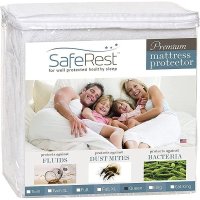 SafeRest Mattress Protector Queen Size Cotton Terry Waterproof Mattress Protector Breathable Fitted