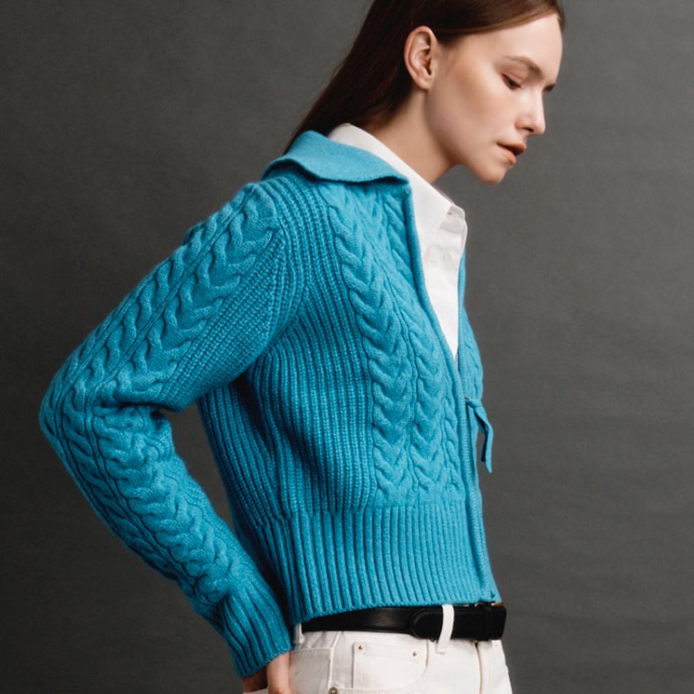 아바몰리 박은빈 TWO TONE ZIP-UP CARDIGAN