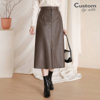 커스텀에이블 데일리 앞슬릿 A라인 인조가죽 스커트 C2308SK049C