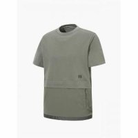 KOLON SPORT Green 100 - KOLON 스포츠 KS SEISHIN 남녀공용 우븐 하이브리드 반팔 라운드 티셔츠 TLTCM23741GK