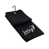 Swing Spts Golf Towel Clip Waffle Microfiber TriFold Bag f Club Ball Hs