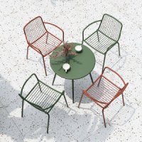 북유럽 야외 철제 의자 테이블 세트 커피숍 정원 마당