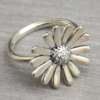 명품판도라반지20129886 Pandora Pave DAISY FLOWER Authentic Ring Size 6 198817C01