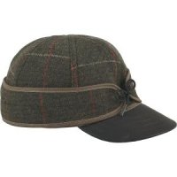 스토미크로머 Stormy Kromer 오리지널 Kromer 캡 - 가죽 겨울 울 모자 에버그린