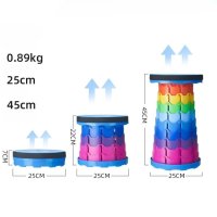 접이식 간이 스툴 플라스틱 자바라식 야외 아코디언 경량 무지개의자 레인보우 만능의자