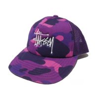 베이프 A BATHING APE x STUSSY TRUCKER CAP CAMO