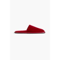 KHAITE 카이트 남성 Monaco leather-trimmed velvet slippers 슬리퍼 F4030488RED