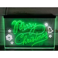 Merry Christmas Tree Dual Color Led Neon Sign