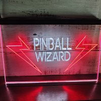 Pinball Wizard Dual Color LED Neon Sign