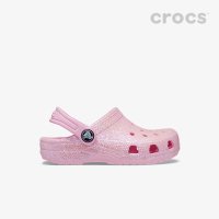 크록스 키즈 클래식 글리터 클로그 토들러 여름 초등학생 슬리퍼베이비핑크 CROCS