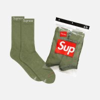 SUPREME 슈프림 Hanes Crew Socks 양말 4팩 - SS22A27-OLIVE