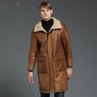 남성용 B3 시어링 재킷 코트 남성용 롱 코트 슬림 재킷 겨울