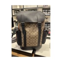 코치 백팩 가방 남성 NWT COACH Hudson Backpack In Signature Canvas With Varsity Stripe CB902