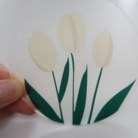 아크릴원형코스터 투명 아크릴 꽃 컵받침 코스터