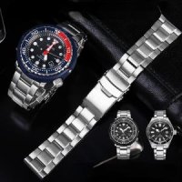 Seiko Sne498 533 537 518 솔리드 스테인레스 스틸 시계 스트랩 오리지널 캔 5 밴드