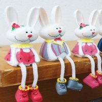 앉아있는 토끼 4P 마블 홈 카페 선반 인테리어 데코소품 소 장식품