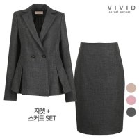 비비드시크릿가너 VIVID SET 여성 테일러드 봄가을 정장자켓 스커트 세트