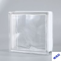 투명 유리블럭 불투명타일 벽돌 크리스탈벽돌 구름안개무늬-초백 190x90x80mm