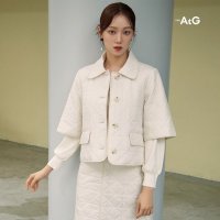 10 더엣지 23FW 까나쥬 퀼팅 반팔 자켓