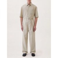 LEMAIRE MEN OVERSIZED PLEATED PANTS - OVERCAST rva- f 488888