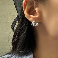 할로우 두 줄 링 귀걸이 hollow double hoop earring