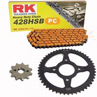 Chain set suitable for CBR 125 R chain RK PC 428 SB 128 open 15 44