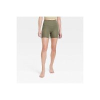 Womens Brushed Sculpt Bike Shorts 5 - All in Motion Moss Green M