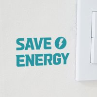 save energy 동그라미속 전기 픽토그램 절전 절약 스위치스티커