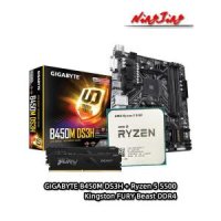 박격포 AMD Ryzen 5 5500 R5 5500 CPU + 기가 바이트 GA B450M DS3H V2 마더보드 Kingston FURY Beast DDR