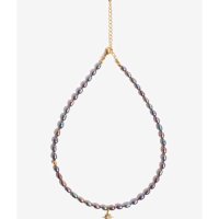 [모드곤] 골드톤 별장식 블루그레이 담수진주목걸이StarPendant Bluegray pearl necklace