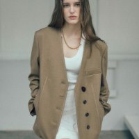 LOEUVRE Collarless Oversized Jacket SW3SJ153-96