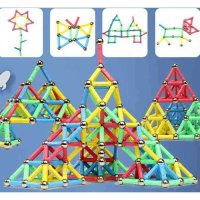 마그네틱 막대 자석 구슬 중립 금속 건설 퍼즐 세트  시시각각 변하는 마그네틱 스틱의 화려한 버전
