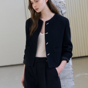 [드로우핏 우먼] 버튼 트위드 자켓 [BLACK] DFWMJK3303BK