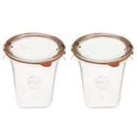 Weck Jars Medium Quadro 747 통조림 병 투명 유리로 만든 병 밀폐 뚜껑이 식품