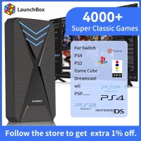 LaunchBox 2T 휴대용 게임 하드 드라이브  게임큐브  PS4  PS3  PS2  WII  PS1  SNES 4000 +  AAA  3D  PC 게임용  하이퍼 베이스 Lb