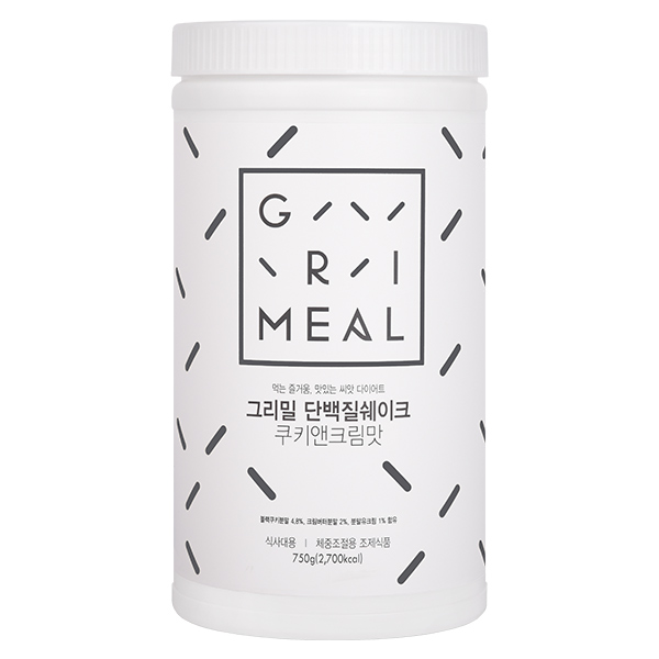 <b>그리밀 단백질</b>쉐이크 쿠키앤크림맛  750g  1개