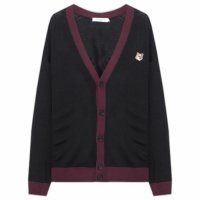 메종키츠네 FOX HEAD PATCH BI COLOR CARDIGAN 폭스 헤드 패치 바이 컬러 가디건 JM00506KT1036P199