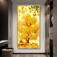 돈들어오는 황금 열매 색 풍수 금나무액자 T 4080