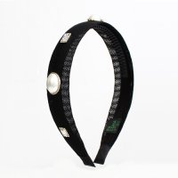 Black mesh Hair band Pearl crystal 진주 크리스탈 매쉬 헤어밴드