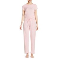 JUICY COUTURE 2-Piece Logo Studded Pajama Set