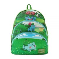 라운지플라이 Loungefly 포켓몬 Bulbasaur Evolutions 트리플 포켓 백팩 초록색 미니 백팩 385420