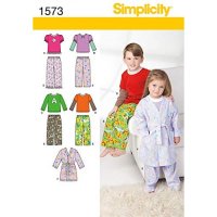 Simplicity 1573 Children 39 s Pajamas and Robe Sewing Pattern Sizes 1 2-3