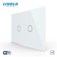 Livolo 미국 표준 스마트 와이파이 전등 스위치 계단 무선 제어 벽 터치 2 갱 웨이 10A 구글 홈 110-220V